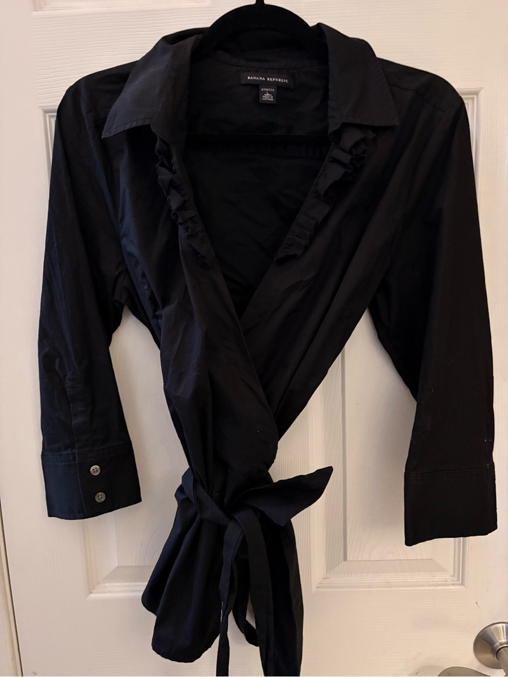 Banana Republic Black Wrap Blouse